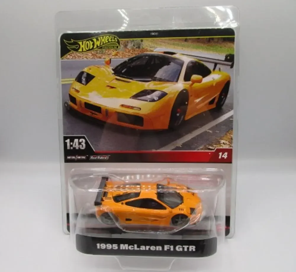Hot Wheels Premium 1995 McLaren F1 GTR Orange #14 Die Cast Car Real Riders